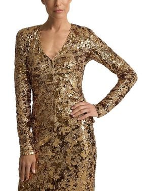 St. John V Neck Sequin Top - Multicolor