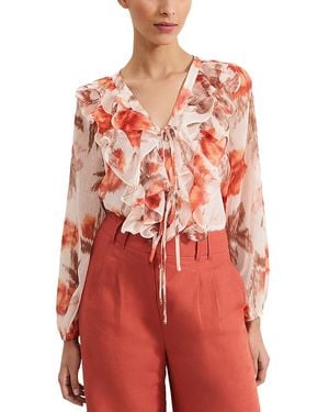 Phase Eight Ivana Printed Blouse - Red