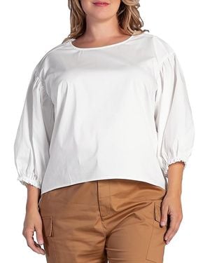 Standards & Practices Balloon Sleeve Top - White