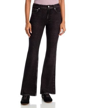 Rag & Bone Miramar Dahlia Ponte High Rise Flared Sweatpant Jeans - Black