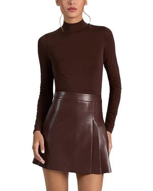 Alice + Olivia Chara Long Sleeve Mock Neck Mini Dress - Brown