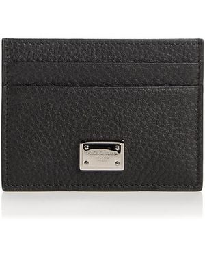 Dolce & Gabbana Logo Grained Leather Card Case - Black