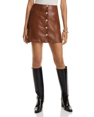 Cinq À Sept Claudia Faux Leather Skirt - Brown