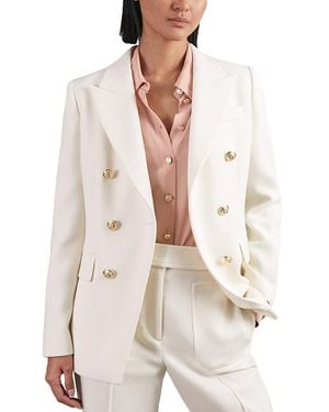Reiss Petite Lily Double Breasted Blazer - White