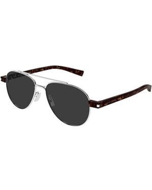 Saint Laurent Oval Sunglasses, 54Mm - Metallic
