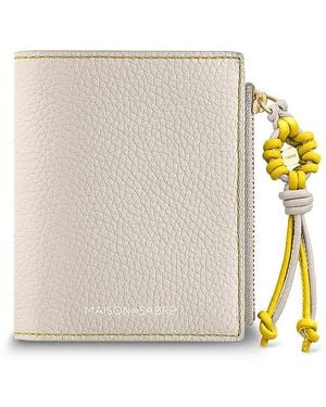 Maison De Sabre Bloom Collection Small Leather Bifold Wallet - Natural