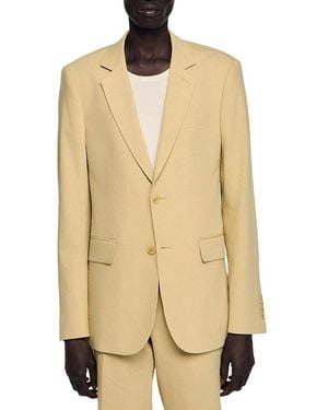 Sandro Classic Fit Linen Suit Jacket - Natural
