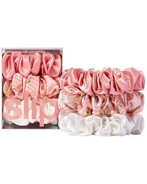 Slip Pure Silk Large Scrunchies, Set Of 3 - Pink