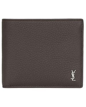 Saint Laurent Tiny Cassandre East/West Wallet - Gray