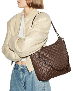 MZ Wallace Crosby Large Quilted Hobo Bag - Brown