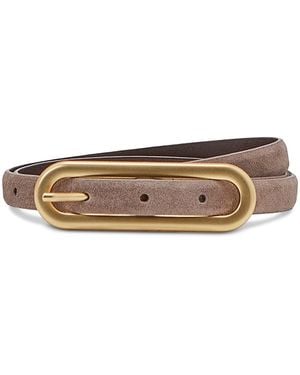 Reiss Chaya Elongated Buckle Suede Belt - Gray