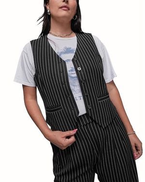 WILDFANG The Empower Pinstripe Vest - Black