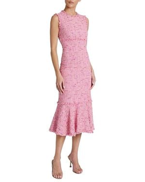 Santorelli Andi Sleeveless Sheath Tweed Dress - Pink
