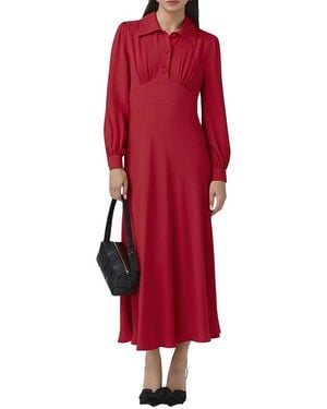 Ghost Wendy Crepe Collared Neck Midi Dress