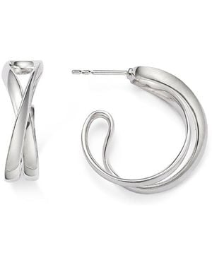 Georg Jensen Sterling Infinity Hoop Earrings - Metallic