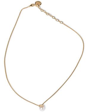 Miu Miu Metal And Pearl Necklace - Metallic