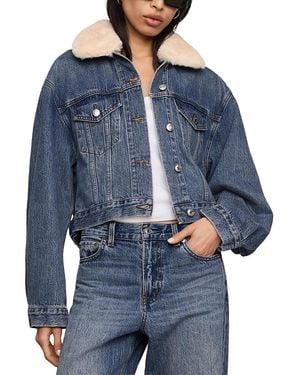 Z Supply The Daily Denim Faux Fur Jacket - Blue