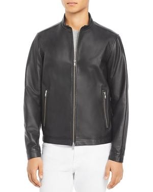Theory Men's Morvek Zip-front Leather Jacket - Black