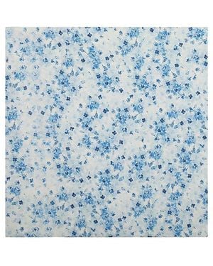 Miss Circle Spring Affair Print Linen Head Scarf - Blue
