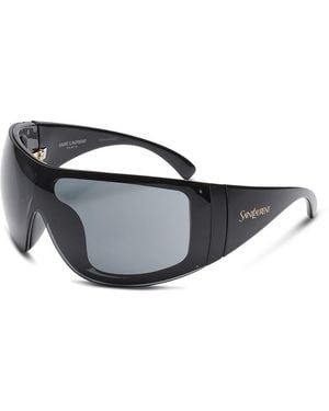 Saint Laurent Shield Sunglasses, 99Mm - Gray