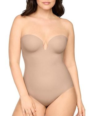 Spanx Shape Suit Your Fancy Strapless Brief Bodysuit - Natural