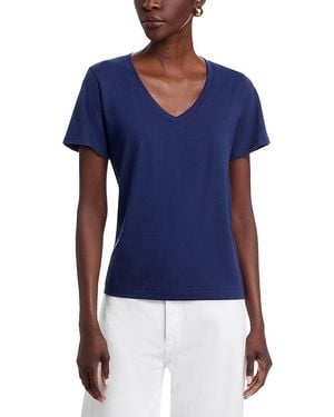 Vineyard Vines Striped V Neck Tee - Blue