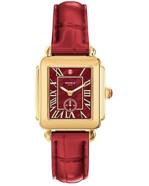 Michele Deco Sport Mid Watch, 29Mm X 31Mm - Red