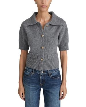 FRAME The Doll Wool Collared Cardigan - Gray