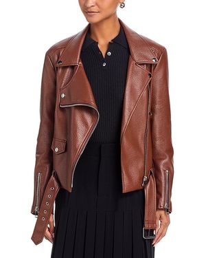 Essentiel Antwerp Faux Leather Moto Jacket - Red
