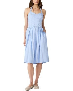 Steve Madden Leigh Anne Stripe Halter Dress - Blue