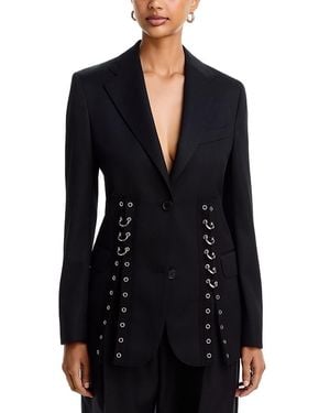 Simone Rocha Grommet Ring Split Hem Jacket - Black