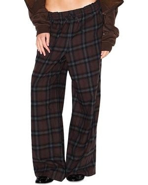 Skims Flannel Oversized Pants - Black