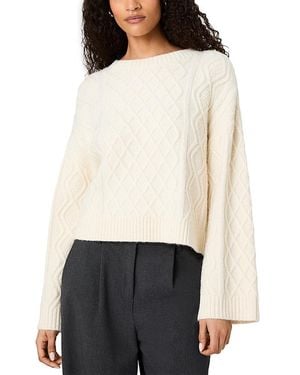 French Connection Wesley Crewneck Cable Knit Sweater - White