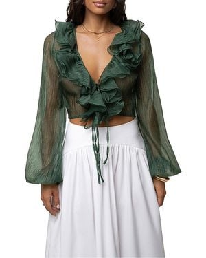 JLUXLABEL Delilah Ruffled Top - Green