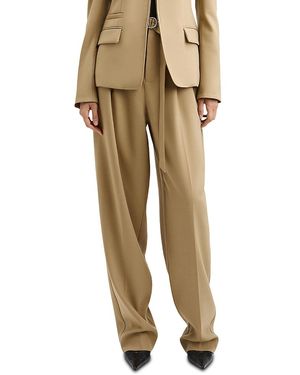 Derek Lam Vera Stretch Double Pleated Pants - Natural