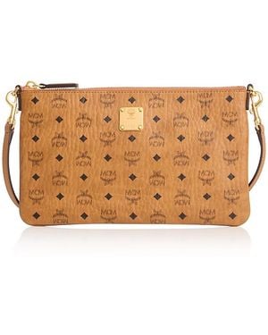 MCM Aren Visetos Small Crossbody Pouch Bag - Brown