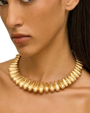 Cult Gaia Allegra Foiled Wood Choker Necklace, 14.5 - Brown