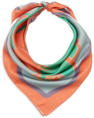Kurt Geiger Kurt Script Silk Scarf - Green