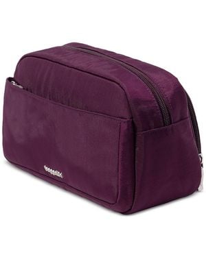 Baggallini The Jet Set Edit Pocket Cosmetic Pouch With Brush Organization - Purple