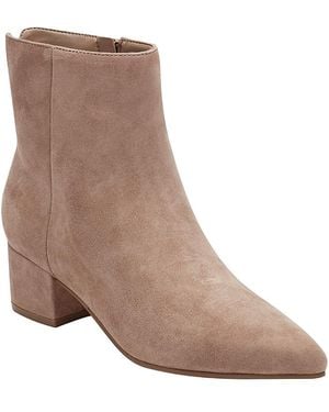 Marc Fisher Leonna Block Heel Dress Booties - Brown