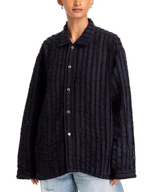 Haikure Sophie Frayed Striped Shirt - Blue