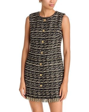 Kobi Halperin Gillian Fringe Trim Mini Dress - Black