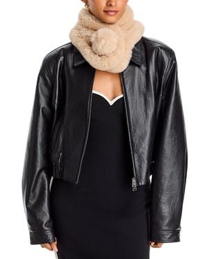Surell Faux Fur Pompom Scarf - Black