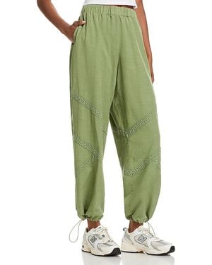 Aqua Lace Inset Cargo Pants - Green
