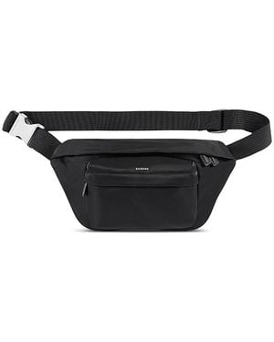 Sandro Technical Fabric Shoulder Bag - Black