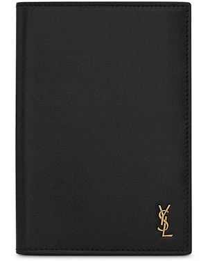 Saint Laurent Tiny Cassandre Passport Holder - Black