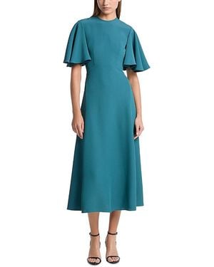 Michael Kors Cady Crepe Flutter Sleeve Dress - Blue
