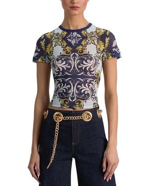 Alice + Olivia Tess Crewneck Tee - Blue