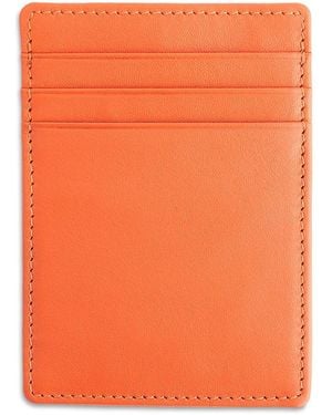 ROYCE New York Leather Magnetic Money Clip Wallet - Orange