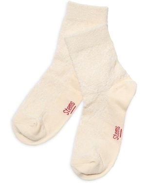 Stems Fleur Crew Socks - Natural